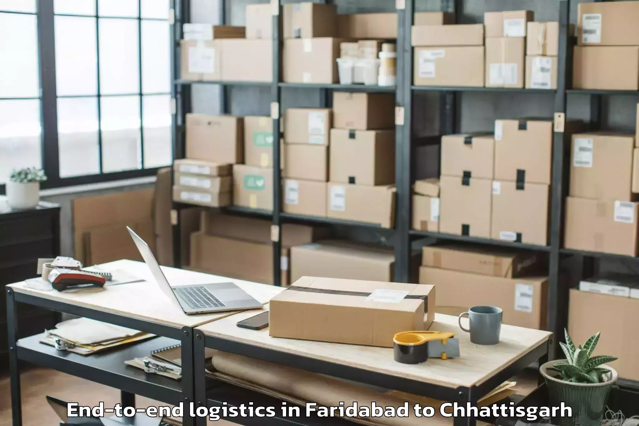 Faridabad to Arang End To End Logistics Booking